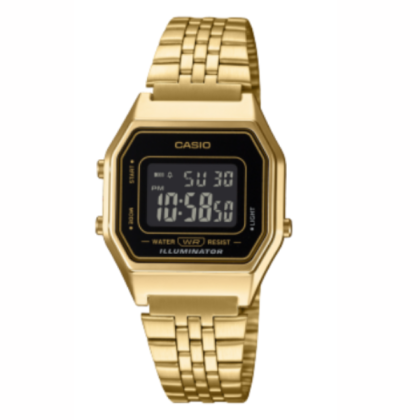 Casio Vintage LA680WGA-1B Gold Stainless Steel Band Men Watch / Women Watch